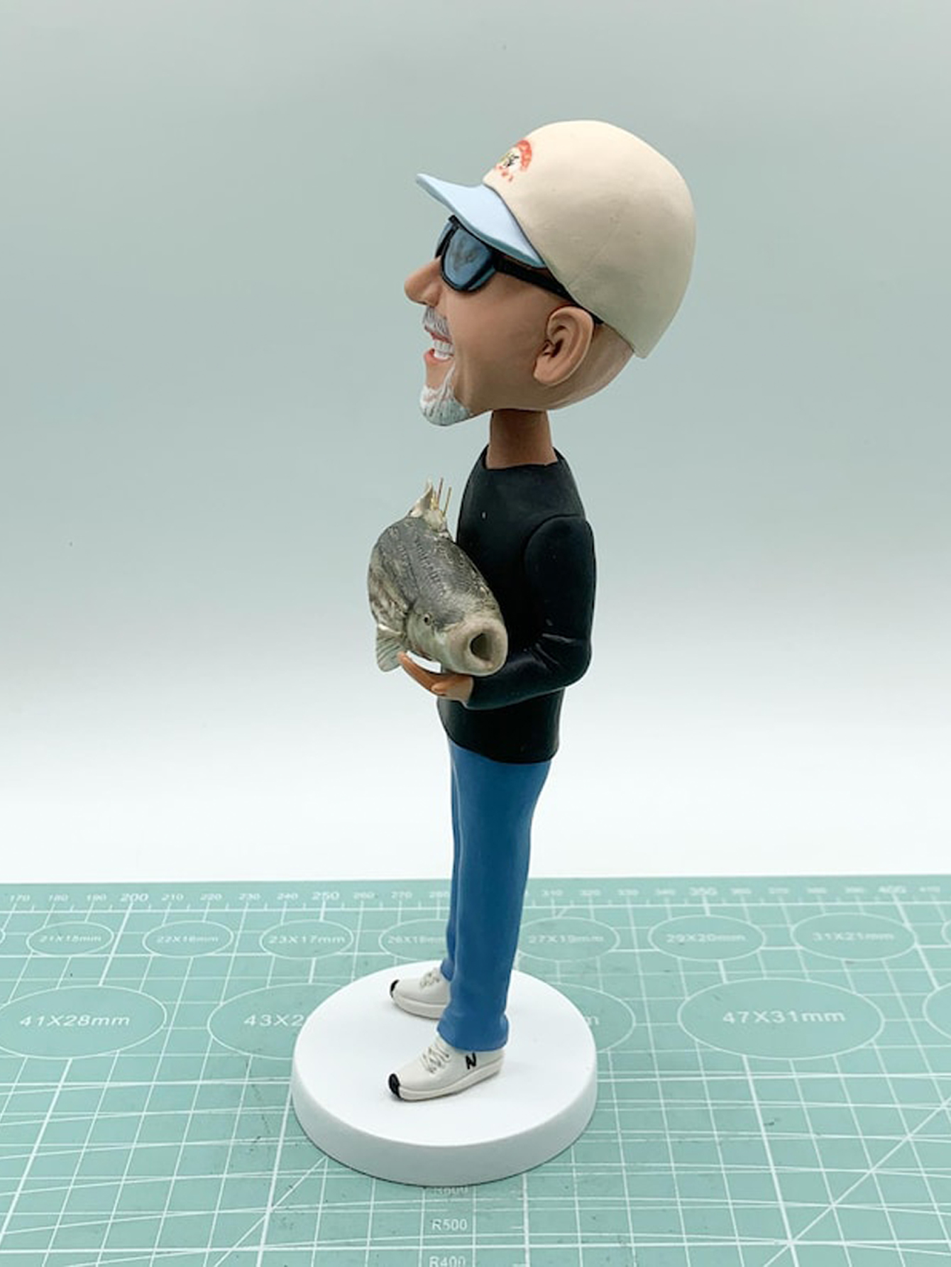 Custom Fisherman Bobblehead, Fishing Expert Bobblehead, Fisherman Sculpture